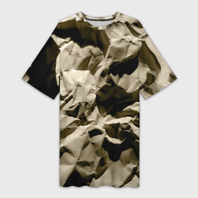 Платье-футболка 3D с принтом Мягкая мятая бумага в Петрозаводске,  |  | crumpled | gray | packaging | paper | soft | texture | wrinkled | бумага | мягкая | мятая | помятая | серая | текстура | упаковочная