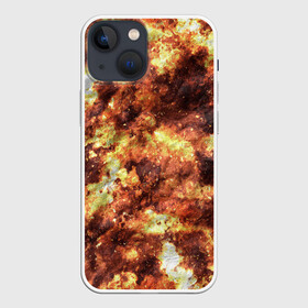 Чехол для iPhone 13 mini с принтом Кожаный камуфляж в Петрозаводске,  |  | burns | camouflage | dirty | disguise | leather | stains | грязные | камуфляж | кожа | маскировка | обгорелая | ожоги | пятна | разводы