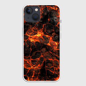 Чехол для iPhone 13 с принтом Горящая лава в Петрозаводске,  |  | burning | fire | flowing | lava | plasma | streaks | texture | waves | волны | горящая | лава | огонь | плазма | разводы | текстура | течет