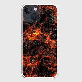 Чехол для iPhone 13 mini с принтом Горящая лава в Петрозаводске,  |  | burning | fire | flowing | lava | plasma | streaks | texture | waves | волны | горящая | лава | огонь | плазма | разводы | текстура | течет