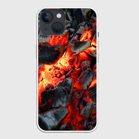 Чехол для iPhone 13 с принтом Древесные угли в Петрозаводске,  |  | ash | bonfire | coals | fire | heat | nature | smoldering | tourism | woody | древесные | жар | костер | огонь | пепел | природа | тлеющие | туризм | угли