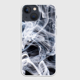 Чехол для iPhone 13 mini с принтом Графика дыма в Петрозаводске,  |  | art | black and white | graphics | lines | puffs of smoke | smoke | waves | волны | графика | дым | искусство | клубы дыма | линии | чернобелая