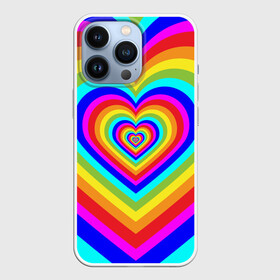 Чехол для iPhone 13 Pro с принтом Цветные сердца | Colored hearts в Петрозаводске,  |  | Тематика изображения на принте: 00s | 2000s | 70s | 80s | 90s | aesthetic | bratz | colour | cow | cute | funny | girl | girly | glitter | grunge | heart | indie | meme | memes | pastel | pink | pinterest | popular | rainbow | retro | tiktok | trending | trendy | tumblr | vintage | vsco