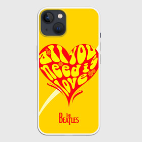 Чехол для iPhone 13 с принтом All u need is love Beatles в Петрозаводске,  |  | alternative | beatles | music | rock | альтернатива | битлс | битлы | джон леннон | джордж харрисон | музыка | пол маккартни | ринго старр | рок