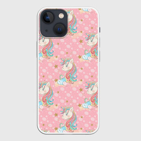 Чехол для iPhone 13 mini с принтом Единороги для девочек в Петрозаводске,  |  | девочка | единороги | единорожка | лошадка | лошадь | милая | пони