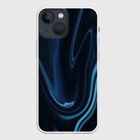 Чехол для iPhone 13 mini с принтом Космическая волна в Петрозаводске,  |  | абстракция | волна | жидкий | жидкость | кислота | линия | плавный | психоделика | синий | стиль | текстура | темный | тякучий | холод | чернила | черный