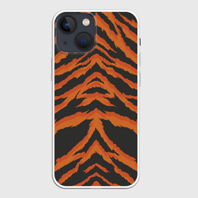 Чехол для iPhone 13 mini с принтом Шкура тигра оранжевая в Петрозаводске,  |  | tiger | tiger fur | tiger hide | tiger texture | текстура тигра | тигр | тигровая