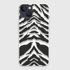 Чехол для iPhone 13 с принтом Белая шкура тигра в Петрозаводске,  |  | tiger | tiger fur | tiger hide | tiger texture | текстура тигра | тигр | тигровая