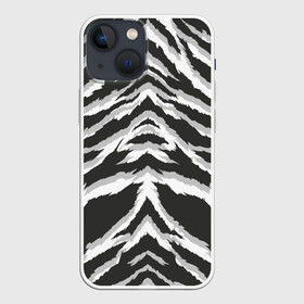 Чехол для iPhone 13 mini с принтом Белая шкура тигра в Петрозаводске,  |  | tiger | tiger fur | tiger hide | tiger texture | текстура тигра | тигр | тигровая