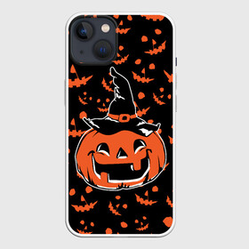 Чехол для iPhone 13 с принтом ТЫКВА в Петрозаводске,  |  | america | halloween | usa | америка | тыква | тыква улыбается | тьма | ужас | хелловин | хеллоуин | хэллоуин