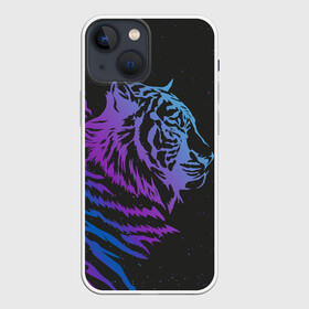Чехол для iPhone 13 mini с принтом Tiger Neon в Петрозаводске,  |  | tiger | неон | полосы | тигр | хищник