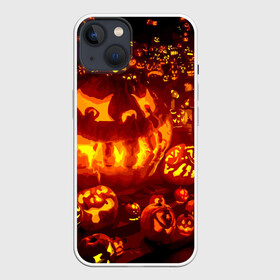 Чехол для iPhone 13 с принтом Тыквы на Хэллоуин в Петрозаводске,  |  | angry | different | fear | funny | glow | happy halloween | holiday | many | night | pumpkins | весёлые | злые | много | ночь | праздник | разные | светятся | тыквы | хэллоуин