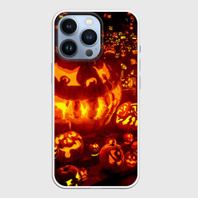 Чехол для iPhone 13 Pro с принтом Тыквы на Хэллоуин в Петрозаводске,  |  | angry | different | fear | funny | glow | happy halloween | holiday | many | night | pumpkins | весёлые | злые | много | ночь | праздник | разные | светятся | тыквы | хэллоуин