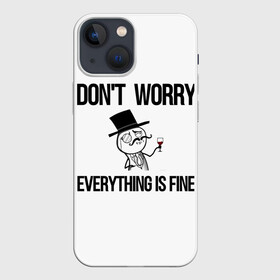 Чехол для iPhone 13 mini с принтом чехол с мемами в Петрозаводске,  |  | dont worry | memes | всё норм | мемы | не волнуйся