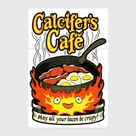 Магнитный плакат 2Х3 с принтом Calcifer cook в Петрозаводске, Полимерный материал с магнитным слоем | 6 деталей размером 9*9 см | Тематика изображения на принте: anime | bacon | calcifer | cook | eggs | studio ghibli | аниме | бекон | кальцифер | повар | студия дзибли | яйца