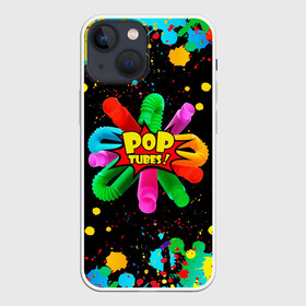 Чехол для iPhone 13 mini с принтом Pop Tubes, поп трубка pop it в Петрозаводске,  |  | pop it | pop tube | pop tubes | детские | игрушка антистресс | поп ит | поп трубка | поп тубес | поп тюбс | симпл димпл | сквиш | трубка антистресс | цветные трубки