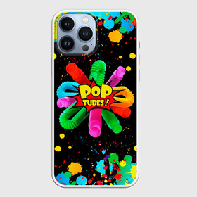 Чехол для iPhone 13 Pro Max с принтом Pop Tubes, поп трубка pop it в Петрозаводске,  |  | pop it | pop tube | pop tubes | детские | игрушка антистресс | поп ит | поп трубка | поп тубес | поп тюбс | симпл димпл | сквиш | трубка антистресс | цветные трубки