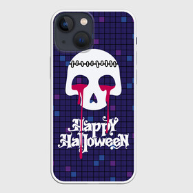 Чехол для iPhone 13 mini с принтом Кровавые слёзы зомби в Петрозаводске,  |  | blood | bloody tears | flowing | happy halloween | sewn up | skull | zombie | зашитый | зомби | кровавые слезы | кровь | праздник | течет | хэллоуин | череп