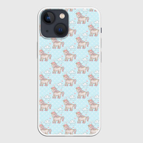 Чехол для iPhone 13 mini с принтом Маленькие единороги в Петрозаводске,  |  | единорог | лошадка | лошадь | милая | милые пони | пони