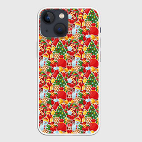 Чехол для iPhone 13 mini с принтом Merry Christmas (символика) в Петрозаводске,  |  | christmas | merry christmas | santa claus | дед мороз | ёлка | елочные шары | игрушки | новый год | подарок | праздник | рождество | с новым годом | сантаклаус | снежинки | украшения