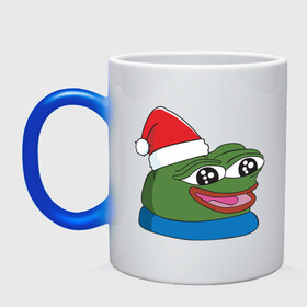 Кружка хамелеон с принтом Pepe, pepe happy, Пепе хеппи, pepe happy new year в Петрозаводске, керамика | меняет цвет при нагревании, емкость 330 мл | frog pepe | happy | happy new year | mem | meme | peepo | pepe | pepe happy | pepe happy new year | лягушка пепе | лягушонок | лягушонок пепе | пепе хеппи | хеппи