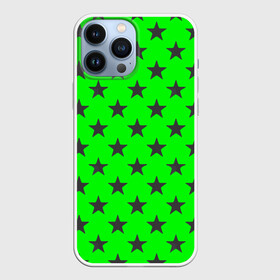Чехол для iPhone 13 Pro Max с принтом звездный фон зеленый в Петрозаводске,  |  | звезда | звездочка | звезды | зеленый | монохром | неоновый | салатовый | фон