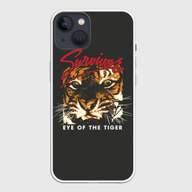 Чехол для iPhone 13 с принтом Глаз Тигра в Петрозаводске,  |  | eye of the tiger | hardrock | music | rock | tiger | глаз тигра | музыка | рок | тигр | хардрок