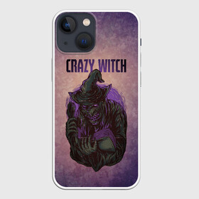 Чехол для iPhone 13 mini с принтом Crazy Witch в Петрозаводске,  |  | halloween | арт | ведьма | графика | мистика | праздник | ужасы | хэллоуин