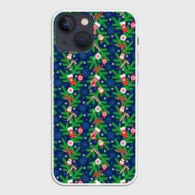 Чехол для iPhone 13 mini с принтом Новогодние Игрушки на Ёлке в Петрозаводске,  |  | christmas | merry christmas | santa claus | дед мороз | ёлка | елочные шары | игрушки | новый год | подарки | праздник | с новым годом | санта клаус | снегурочка | украшения