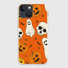 Чехол для iPhone 13 mini с принтом УЖАСТИКИ НА ВЯЗАНКЕ в Петрозаводске,  |  | bundle | ghost | ghosts | halloween | haloween | knitting | pumpkin | skull | skulls | spider | spiders | вязанка | паук | пауки | призрак | призраки | тыква | хеллоин | хеллоуин | хелоин | хелоуин | хэллоин | хэллоуин | хэлоин | хэлоуин | 