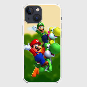 Чехол для iPhone 13 mini с принтом 3DMario в Петрозаводске,  |  | dinosaur | game | luigi | mario | nintendo | super | video game | yoshi | видео игра | динозавр | игра | йоши | луиджи | марио | нинтендо | супер марио