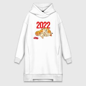 Платье-худи хлопок с принтом Ленивый толстый тигр 2022 в Петрозаводске,  |  | Тематика изображения на принте: 2022 | год тигра | новый год | новый год 2022 | символ года | тигр | тигренок | тигрица | тигры