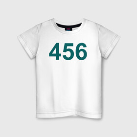 Детская футболка хлопок с принтом Игрок 456 в Петрозаводске, 100% хлопок | круглый вырез горловины, полуприлегающий силуэт, длина до линии бедер | главный | игра | игрок | мужчина | персонаж