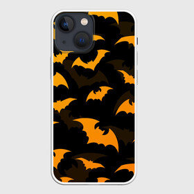 Чехол для iPhone 13 mini с принтом ЛЕТУЧИЕ МЫШИ НОЧЬ ХЕЛЛОУИН   HALLOWEEN NIGHT BATS в Петрозаводске,  |  | Тематика изображения на принте: bats | bones | ghost | halloween | night | pumpkin | skull | кости | летучие мыши | ночь | приведение | призрак | скелет | тыква | хеллоуин | хоррор | хэллоуин