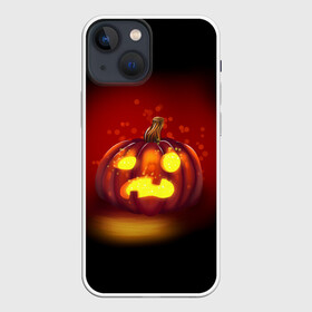 Чехол для iPhone 13 mini с принтом Тыква фонарь в Петрозаводске,  |  | волшебство | голова джека | жуткий | магия | светящийся | ужасный