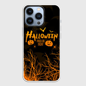 Чехол для iPhone 13 Pro с принтом HALLOWEEN FOREST BATS | ЛЕТУЧИЕ МЫШИ В ЛЕСУ ХЕЛЛОУИН в Петрозаводске,  |  | Тематика изображения на принте: bats | bones | ghost | halloween | pumpkin | skull | кости | летучие мыши | приведение | призрак | скелет | тыква | хеллоуин | хоррор | хэллоуин