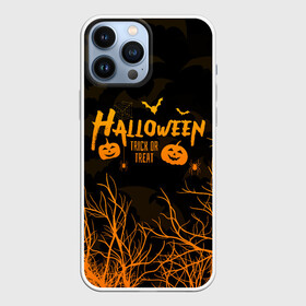 Чехол для iPhone 13 Pro Max с принтом HALLOWEEN FOREST BATS | ЛЕТУЧИЕ МЫШИ В ЛЕСУ ХЕЛЛОУИН в Петрозаводске,  |  | Тематика изображения на принте: bats | bones | ghost | halloween | pumpkin | skull | кости | летучие мыши | приведение | призрак | скелет | тыква | хеллоуин | хоррор | хэллоуин