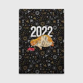 Обложка для автодокументов с принтом Ленивый толстый тигр в Петрозаводске, натуральная кожа |  размер 19,9*13 см; внутри 4 больших “конверта” для документов и один маленький отдел — туда идеально встанут права | Тематика изображения на принте: 2022 | год тигра | новый год | новый год 2022 | символ года | тигр | тигренок | тигрица | тигры