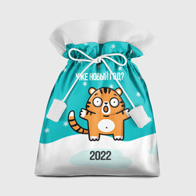 Подарочный 3D мешок с принтом Уже новый год в Петрозаводске, 100% полиэстер | Размер: 29*39 см | Тематика изображения на принте: 2022 | год тигра | новый год | новый год 2022 | символ года | тигр | тигренок | тигрица | тигры