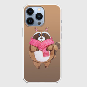 Чехол для iPhone 13 Pro с принтом акварельный енотик в Петрозаводске,  |  | raccoon cartoon animal | акварель | детский | енот | мультипликационный персонаж | мультяшка | ребенок | рисунок