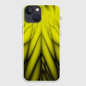 Чехол для iPhone 13 mini с принтом Абстракция 535 в Петрозаводске,  |  | геометричный | геометрия | желтый | линии | узор | фрактал | черный