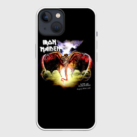 Чехол для iPhone 13 с принтом Iron Maiden LIVE AT DONINGTON в Петрозаводске,  |  | iron maiden | адриан смит | айран | айрон | группа | дэйв мюррей | железная дева | ирон | майден | мейд | мейден | метал | мрачный | музыка | песни | рок | стив харрис | тяжелый | хеви | хевиметал