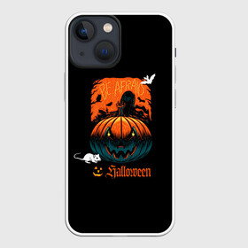 Чехол для iPhone 13 mini с принтом Кладбище Halloween в Петрозаводске,  |  | Тематика изображения на принте: 31 октября | halloween | день всех святых | летучая мышь | праздник | тыква | хэллоуин | хэлоуин