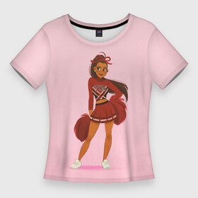 Женская футболка 3D Slim с принтом Черлидерша Ариана в Петрозаводске,  |  | Тематика изображения на принте: ariana grande | pop | rap | rep | ариана гранде | исполнители | исполнитель | музыка | поп | попса | реп
