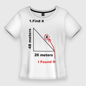 Женская футболка 3D Slim с принтом Как у Тома Холланда) в Петрозаводске,  |  | find x | i found x | мем | найти x | прикол | теорема пифагора | том холланд