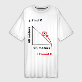 Платье-футболка 3D с принтом Как у Тома Холланда) в Петрозаводске,  |  | find x | i found x | мем | найти x | прикол | теорема пифагора | том холланд