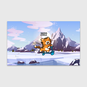 Бумага для упаковки 3D с принтом Тигренок  на  самокате в Петрозаводске, пластик и полированная сталь | круглая форма, металлическое крепление в виде кольца | Тематика изображения на принте: 2022 | год тигра | новый год | новый год 2022 | символ года | тигр | тигренок | тигрица | тигры