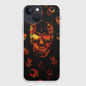 Чехол для iPhone 13 mini с принтом Огненные черепа | Carbon в Петрозаводске,  |  | carbon | fire | halloween | nofun | skull | огненные черепа | хелоуин | череп в огне