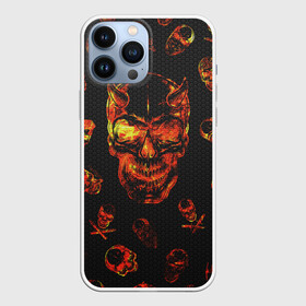 Чехол для iPhone 13 Pro Max с принтом Огненные черепа | Carbon в Петрозаводске,  |  | carbon | fire | halloween | nofun | skull | огненные черепа | хелоуин | череп в огне