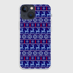 Чехол для iPhone 13 mini с принтом Very merry christmas and happy new year в Петрозаводске,  |  | Тематика изображения на принте: вязание | новый год | олень | рождество | снежинка